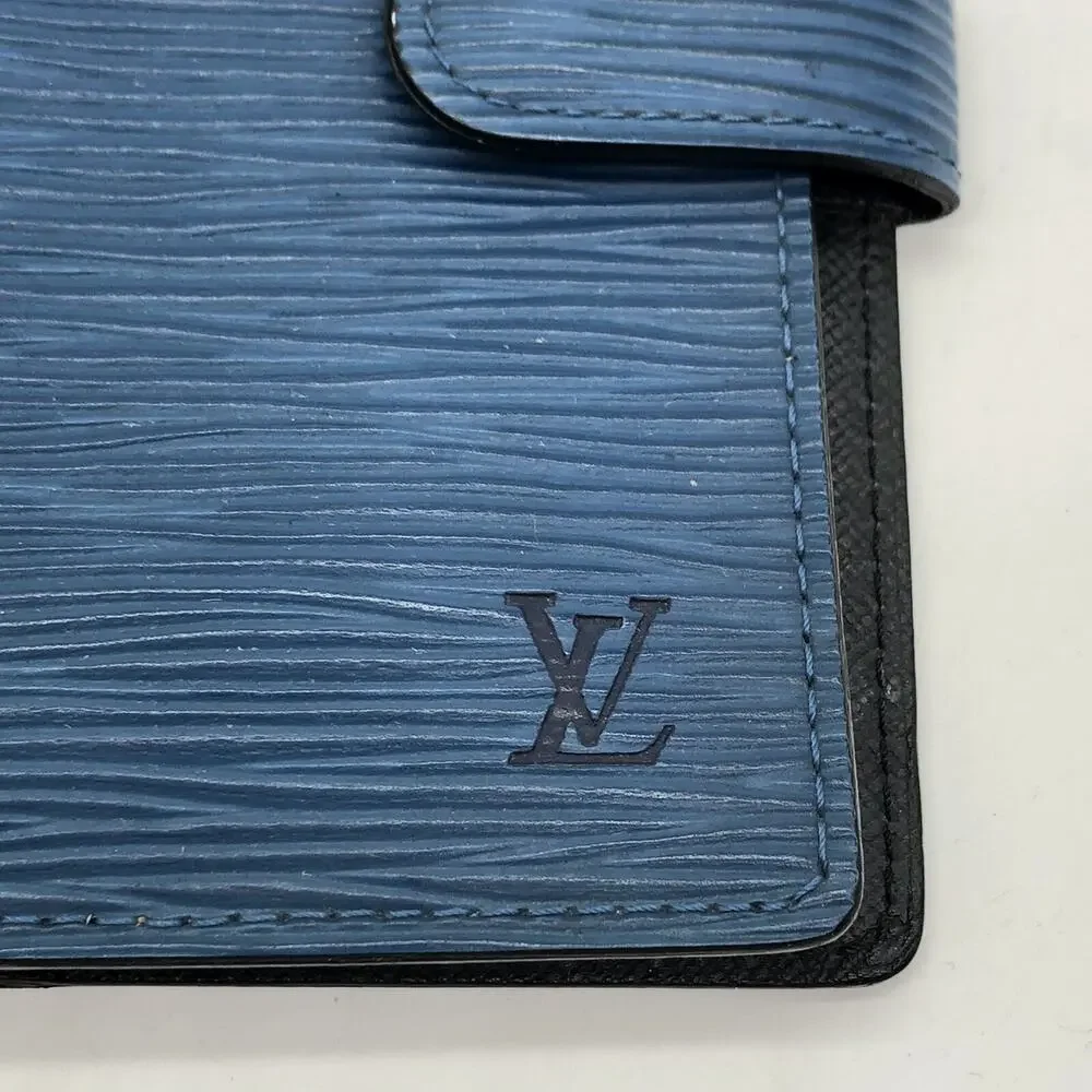 Vintage Authentic Louis Vuitton Epi Leather Agenda Planner Blue Cover R20055